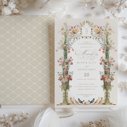 Invitation Jardin enchanté Floral Enregistrer la date Mariage