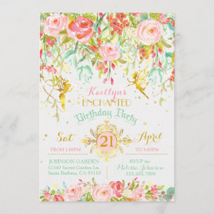Invitation Jardin ensaché de fées d'étincelles