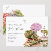 Invitation Jardin esthétique aquarelle (Devant / Derrière)