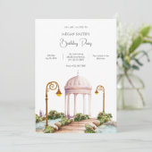 Invitation Jardin esthétique d'anniversaire (Debout devant)