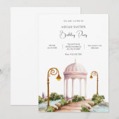 Invitation Jardin esthétique d'anniversaire (Devant / Derrière)