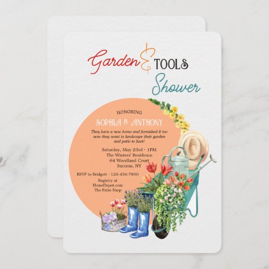 Invitation Jardin et outils Douche (Devant / Derrière)