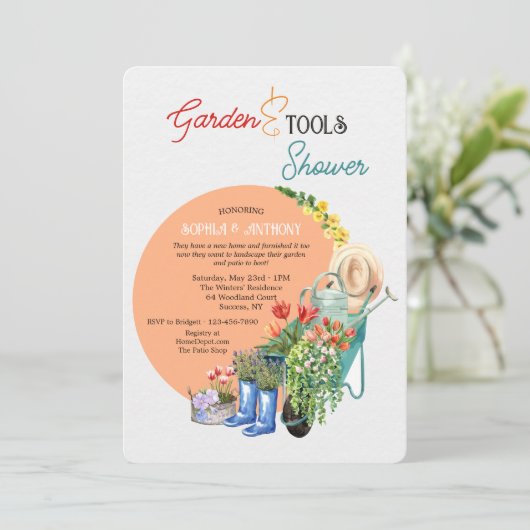 Invitation Jardin et outils Douche (Debout devant)