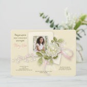 Invitation Jardin et papillons, photo-communion (Debout devant)