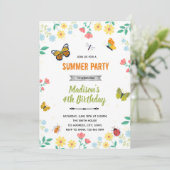 Invitation jardin été papillon insectes (Debout devant)