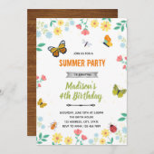 Invitation jardin été papillon insectes (Devant / Derrière)