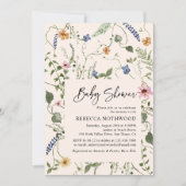Invitation Jardin Européen Baby shower Boho Rose Dusky (Devant)