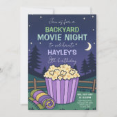 Invitation Jardin extérieur Nuit de cinéma Anniversaire (Devant)