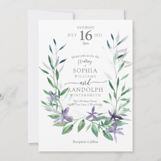 Invitation Jardin Fairy doux (Devant)