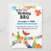Invitation Jardin Festif moderne BBQ Anniversaire (Devant)