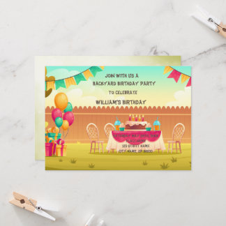 Invitation Jardin fête d'anniversaire