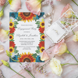 Invitation Jardin Fête d'engagement Floral d'été