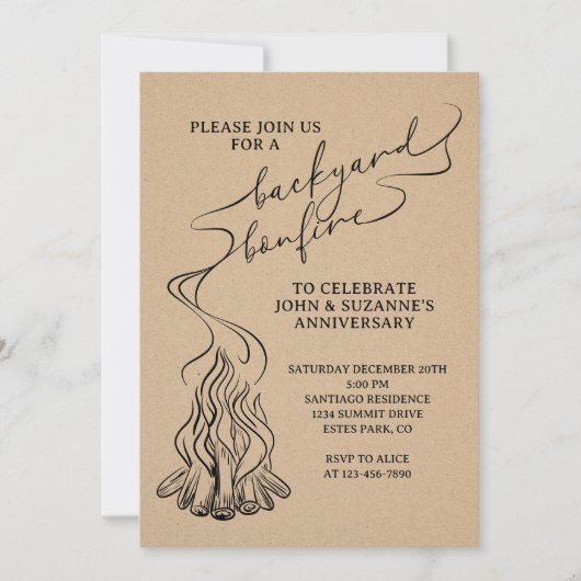 Invitation Jardin Feu-feu main tiré (Devant)