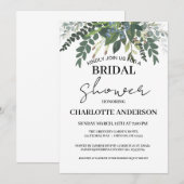 Invitation Jardin Feuillage Nature Verdure Shower de Mariée  (Devant / Derrière)