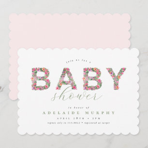 Invitation Jardin Fleur Baby shower Floral