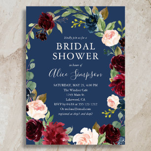 Invitation Jardin Fleur Bleu Automne Mariage