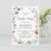 Invitation Jardin fleur sauvage Anniversaire (Debout devant)