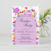 Invitation Jardin Fleur sauvage aquarelle 70e anniversaire (Debout devant)