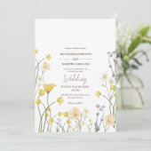 Invitation Jardin fleur sauvage Botanique Rustique Mariage (Debout devant)