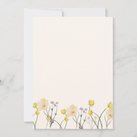 Invitation Jardin fleur sauvage Botanique Rustique Mariage (Dos)