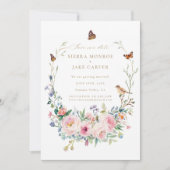 Invitation Jardin Fleur sauvage Chic Photo Mariage Enregistre (Devant)