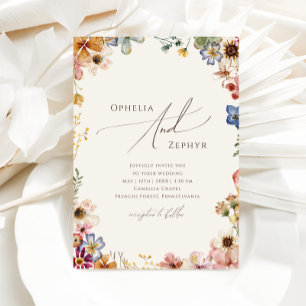 Invitation Jardin Fleur sauvage coloré   Mariage Décontracté 