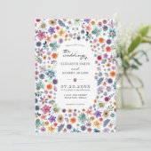 Invitation Jardin Fleur sauvage coloré Mariage élégant Photo (Debout devant)