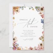 Invitation Jardin Fleur sauvage coloré | Tout en un Mariage (Devant)