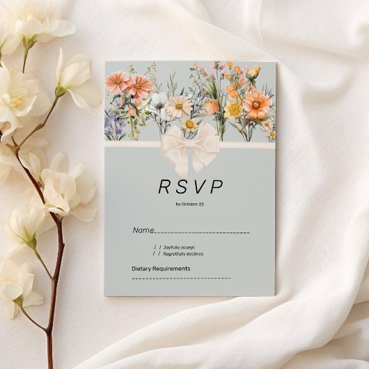 Invitation Jardin fleur sauvage fleuri botanique RSVP