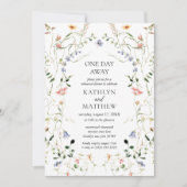 Invitation Jardin fleur sauvage Floral Wreath Un Jour (Devant)