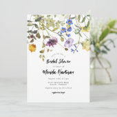 Invitation Jardin Fleur sauvage moderne Fête des mariées verd (Debout devant)