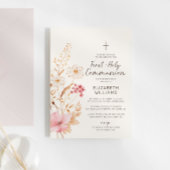 Invitation Jardin Fleur sauvage moderne Première communion sa
