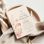 Invitation Jardin Fleur sauvage moderne Première communion sa