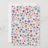 Invitation Jardin Fleur sauvage rose clair et coloré Mariage (Dos)