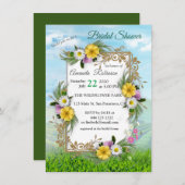 Invitation Jardin fleur sauvage sous un ciel ensoleillé (Devant / Derrière)