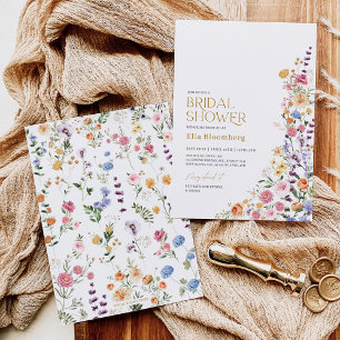 Invitation Jardin fleuri Boho coloré Fête des mariées