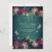 Invitation Jardin fleuri chic papillon Quinceañera vert (Dos)