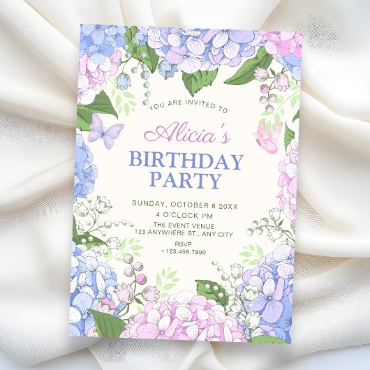 Invitation Jardin fleuri d'anniversaire