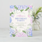 Invitation Jardin fleuri d'anniversaire (Debout devant)