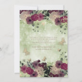 Invitation Jardin fleuri de papillon bokeh vert Quinceañera (Dos)