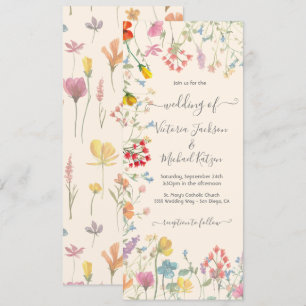 Invitation Jardin fleuri fleur sauvage délicieux Mariage