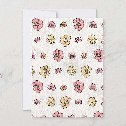 Invitation Jardin fleuri fleur sauvage Mariage Gâteau Main de (Dos)