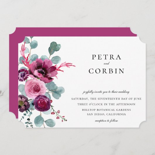 Invitation Jardin fleuri Jardin de Joyau Mariage (Devant / Derrière)