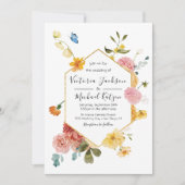 Invitation Jardin fleuri Lumière et Mariage aérien (Devant)