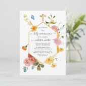 Invitation Jardin fleuri Lumière florale et 1ère communion aé (Debout devant)