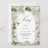 Invitation jardin fleuri mariage arche peinture art (Devant)