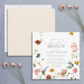 Invitation Jardin Fleurs aquarelle Brunch nuptial