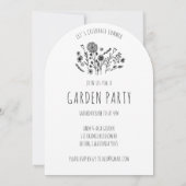 Invitation JARDIN Fleurs Porte Doodle à main (Dos)