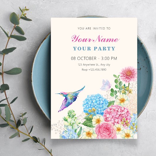 Invitation jardin floral