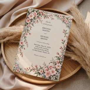 Invitation Jardin Floral Anglais Vintage Héritage